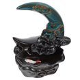 thumbnail image 1 of Home Decor Moon Shaped Backflow Incense Burner Ceramic Blue 1Pc, 1 of 5