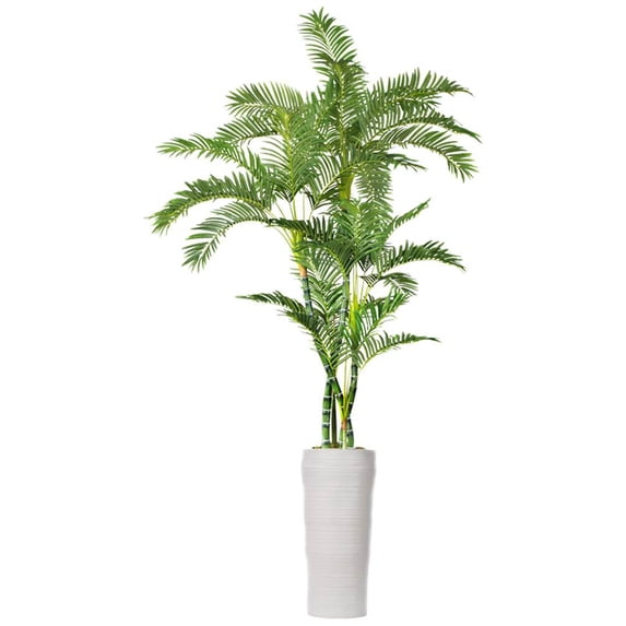 93 in. Tall Palm Tree with Fiber Stone Planter