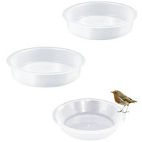 Bexikou Plastic Bird Water Dish Feeder Tray Accessories, Clear 3 Pack