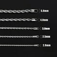 thumbnail image 2 of 3mm Rope Chain Necklace for Men, Silver Tone Mens Chain Necklace, Stainless Steel Necklace Chain for Men Women, 2 of 15