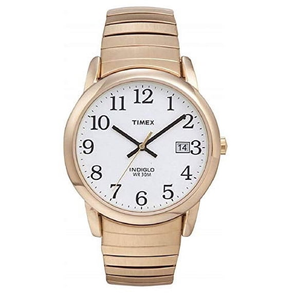 Timex Men's T2H301 Easy Reader 35mm Gold-Tone Stainless Steel Expansion Band Watch