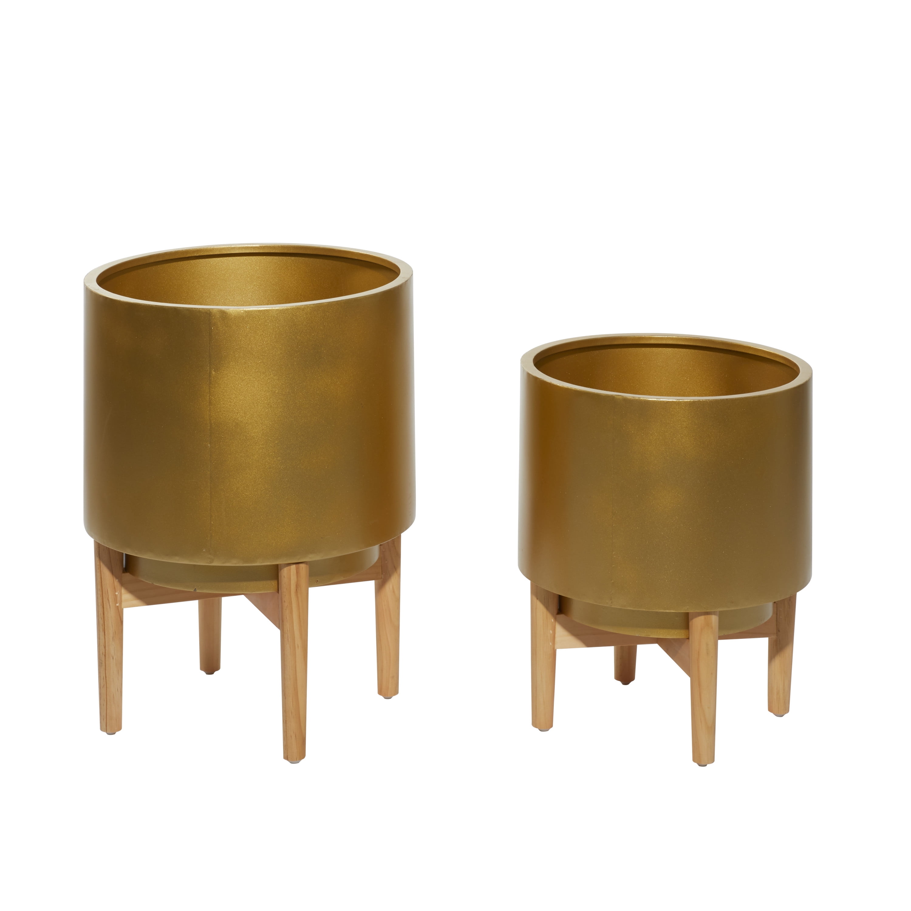 CosmoLiving by Cosmopolitan Gold Metal Planter (2 Count)