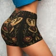 thumbnail image 5 of Athletic Shorts for Women, Vintage Moth Floral Art Seam Womens Shorts High Waisted Sport Running Workout Gym, 5 of 8