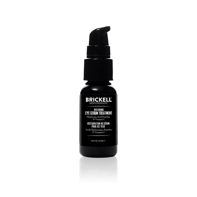 Suero restaurador para ojos Brickell Men's, gel natural y org�nico para reafirmar arrugas, minimizar ojeras y promover una piel joven, 0.65 onzas, si
