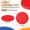 thumbnail image 2 of Uxcell 6Pack Non-Slip Drink Coasters, Round Desk Coaster for Drinks Tabletop Protection Cups Mat for Office Home Coffee Bar Decor, Red(0.12" Thickness), 2 of 6