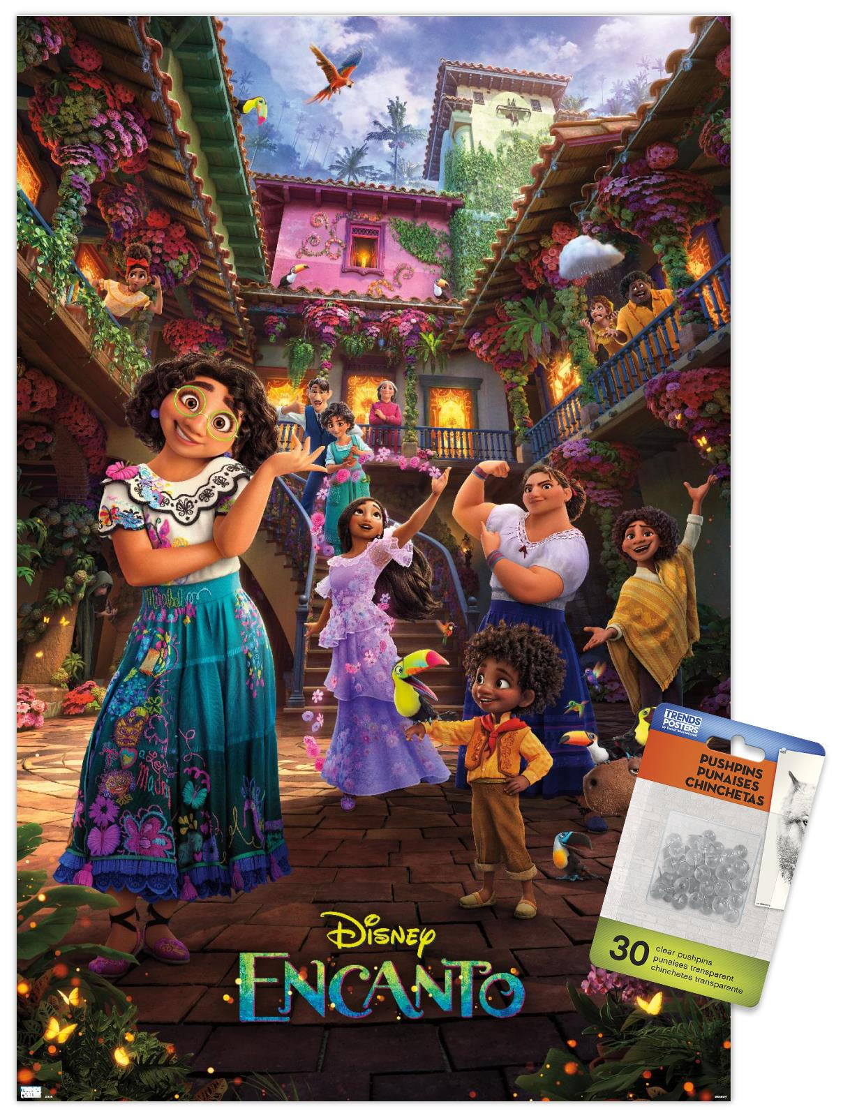 Disney Encanto - Family One Sheet Wall Poster with Push Pins, 14.725