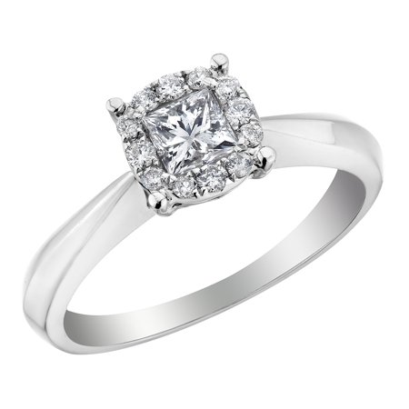 Diamond Heart Engagement Ring 1 2 Carat Ctw In 14k White Gold Walmart Canada