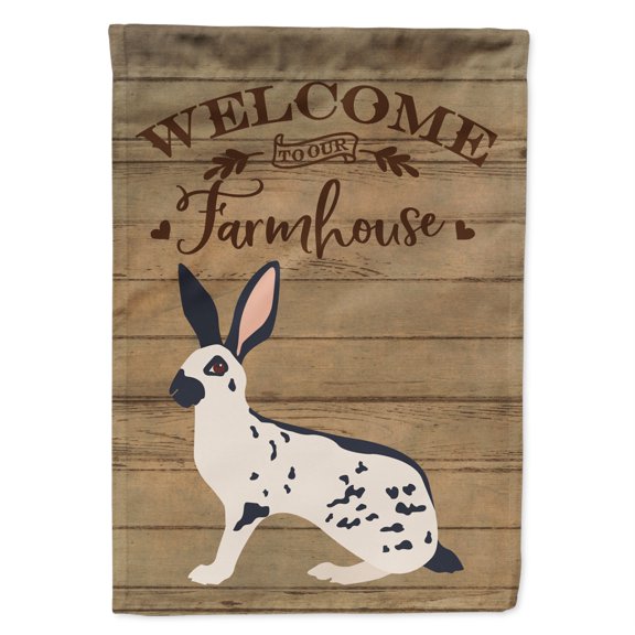 Carolines Treasures CK6905CHF English Spot Rabbit Welcome Canvas House Size outdoor-flags, Multicolor