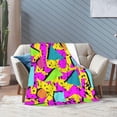 thumbnail image 6 of Retro 80s 90s Geometric Ultra-Soft Micro Fleece Blanket Throw All Seasons, Lightweight Warm for Bed or Couch, 6 of 6