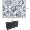 thumbnail image 5 of JERFIT 9x12ft Reversible Waterproof Outdoor Rug, Lightweight Polypropylene Floor Mat with Carry Bag & Stakes for Patio, Deck, Camping, Beach, RV Gray Floral, 5 of 6