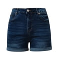 thumbnail image 5 of CAIXIA Jean Shorts Womens High Rise Denim Shorts Fashion Bermuda Shorts Ripped Rolled Distressed Rolled Hem Jeans Shorts Jorts Women,XXL, 5 of 6