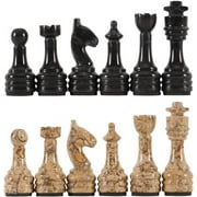 Radicaln Marble Chess Pieces Black and Coral 3.5 Inch King Figures Handmade Chess Figures Board Games - Staunton Tournament Chess Set - Marble Chess Pieces Set 2 Player Games for Adults