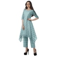 thumbnail image 3 of Moomaya Ensemble Kurti Kurta Pantalon pour Femmes Col Bateau Imprimé Robe 2 Pcs Tenue Ethnique, 3 of 6