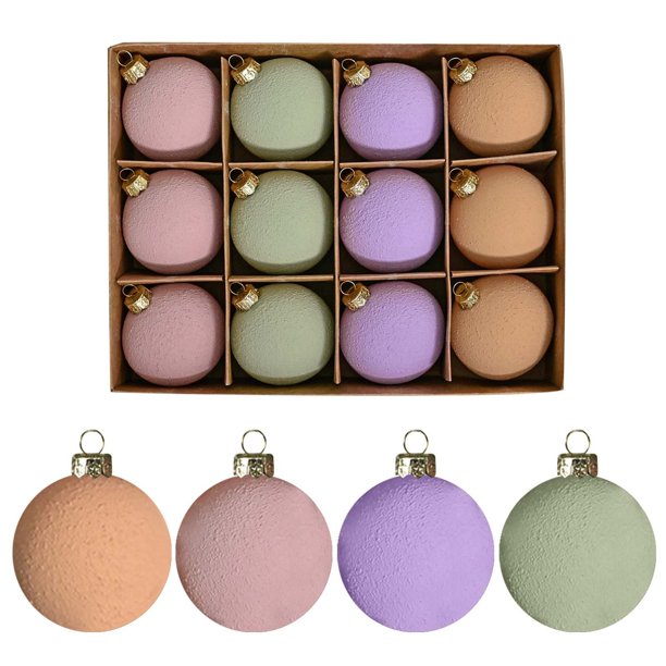 Juego De 12 Adornos Navideños Texturizados De 6 Cm Decoraciones Y Adornos Festivos Para El Árbol Para Alegrar Las Fiestas