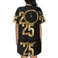 thumbnail image 6 of Fotbe 2025 Happy New Year Print Pajama Set for Women 2 Piece Loungewear Short Sleeve Tops and Shorts Set Soft Sleepwear-4X-Large, 6 of 7