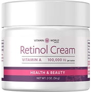 Vitamin World Retinol Cream, 2 oz, A 100,000 IU per oz