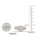 thumbnail image 5 of Dazzlingrock Collection 1.00 Carat (ctw) DGLA Certified Round White Diamond Ladies Halo Engagement Ring Set 1 CT, 14K Rose Gold, Size 8.5, 5 of 7
