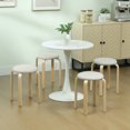 thumbnail image 2 of HOMCOM Round Stackable Stools Set of 4 with Padded Seat for Kitchen, Cream, 2 of 10