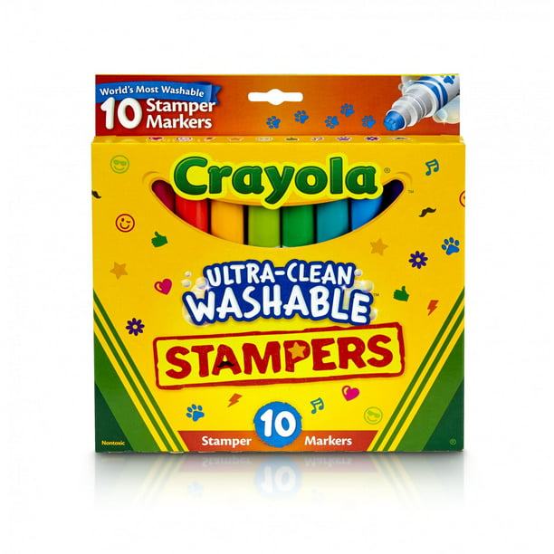 Crayola 10 Count Ultra-Clean Washable Stamper Markers - Walmart.com ...