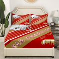 thumbnail image 3 of American Football Sheet Set Sports Ball Game Sheets King Rugby Competition Game Bed Sheets Set, American Football City Themed Bedding Set with 2 Pillowcases(San Francisco), 3 of 5
