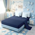 thumbnail image 3 of Manfei Blue Coquette Bowtie 7pcs Queen Bedding,Modern Geometric Plaid Bedding Comforter Set Queen,Navy Blue Reversible, 3 of 7