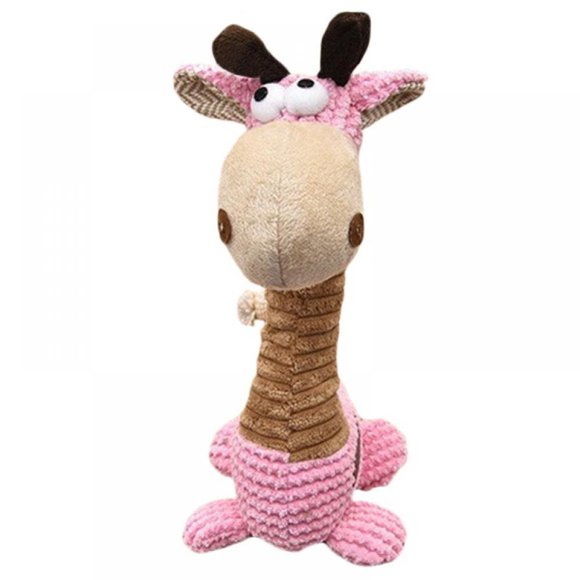 EIMELI Squeak Chew Dog Toys Sound Stuffed Giraffe Shape Dog Cat Fleece Pet Funny Bite Resistant Interactive Toys Fit for Pets