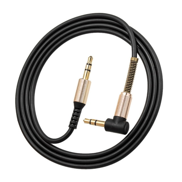 Graflsoa 3.5mm Male to Male Audio Cable with 90-Degree Right Angle Plug, 1m Length, Black TPE Material, Compatible with Phones, Speakers, Cars, and Computers