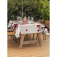 thumbnail image 2 of Outdoor Tablecloth with Umbrella Hole and Zipper, Valentine's Day Rectangle Table Cloth 60x84 Inch Waterproof Tablecloth, Red Gnomes Love Balloon Birds Trees Picnic Table Cover for Patio Camping, 2 of 7