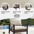 thumbnail image 5 of LOKATSE HOME Outdoor Single Wicker Sofa Armchair, Patio Bistro Rattan Chair with Side X Shaped Steel Frame Leg, Thick Cushion, Brown, 5 of 5