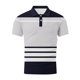 thumbnail image 5 of Blusa y camisa de manga corta con cuello vuelto para hombre, blusa deportiva informal con botones y estampado de rayas, blusa de manga corta con cuello vuelto para hombre, blusa de poliéster para homb, 5 of 5