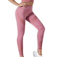 thumbnail image 2 of Jxximdong Leggings for Women Women's Seamless Knit Tight Height Waist Breathable Outdoor Running Fitness Pants Hip Lift Yoga Pants Pink L Yoga Pants, 2 of 7