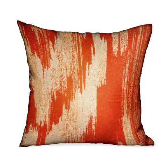 Plutus Brands PBDUO116-1616-DP 16 x 16 in. Tangelo Avalanche Orange ikat Luxury Outdoor & Indoor Throw Pillow