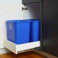 thumbnail image 3 of United Solutions 12 Pack Open Top Recycling Bin Space Saving Can, 7 Gallon, Blue, 3 of 6