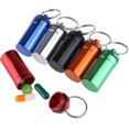 thumbnail image 1 of 6pcs Waterproof Pill Box Case Pill Holder Container Keychain Pill Case - Black, 1 of 4