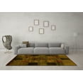 thumbnail image 3 of Ahgly Company Machine Washable Indoor Round Oriental Yellow Modern Area Rugs, 8' Round, 3 of 4