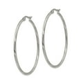 thumbnail image 2 of White Stainless Steel Earring Hoop Women'S Textured 40 mm 2, 2 of 3