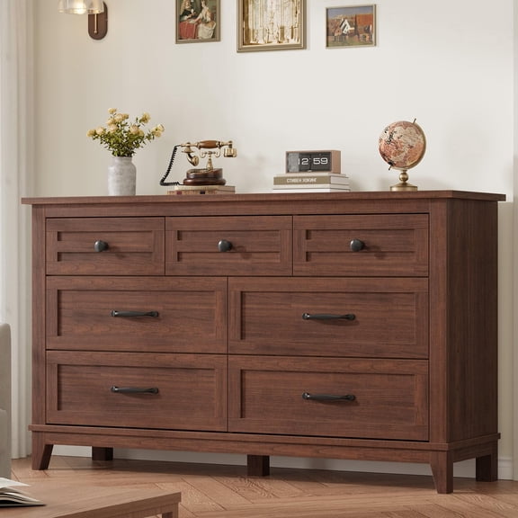 Dresser for Bedroom – 7 Drawer Chest with Waterproof Top, Storage Organizer for Living Room & Entryway