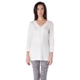 thumbnail image 1 of V Neck 3/4 Sleeve Cotton Tunic, 1 of 3