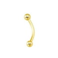 thumbnail image 1 of Eyebrow Ring 14kt Solid Yellow Gold Curved Barbell Rook Daith 3mm Balls 18G 16G, 1 of 1