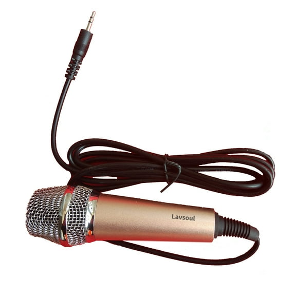 Lavsoul Microphones, Dynamic Karaoke Microphone for Singing, Metal Handheld Microphone, Gold Rose