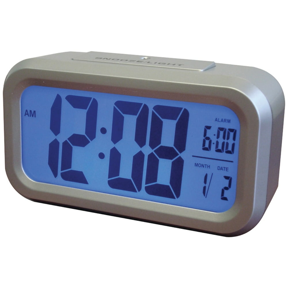Westclox Smart Blacklight Alarm Clock With Large Digital LCD Display, 5