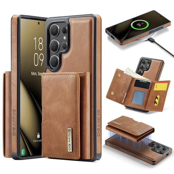Funda magnética de cuero con billetera para Samsung Galaxy S25 Ultra
