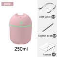 thumbnail image 1 of USB 250ML Mini Humidificador De Aire Portátil Pulverizador De Aceite Esencial De Oficina Purificador Ultrasónico Con LED Luz Nocturna Atomizador, 1 of 4