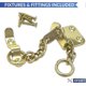 thumbnail image 4 of Polished brass door chain, external and internal door limiter for wood and UPVC doors, 4 of 5