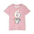 thumbnail image 4 of Piuwrlz Summer Short T Shirt Sleeve Kid Girl Boy Pink T-Shirt Crew Neck Cotton Shirt Top Pink Size 5 Years, 4 of 8