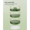 thumbnail image 6 of 3-Tier Rotating Makeup Organizer, Round Countertop Lazy Susan with Customizable Shelves, for Vanity Bathroom Kitchen, Pale Green, 6 of 6