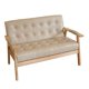 thumbnail image 4 of Sofá de Varias Plazas Retro Cómodo Simple Ergonómico Muebles para Asientos de Dormitorio, Muebles de Sofá de Fácil Mantenimiento 2 plazas color beige, 4 of 8