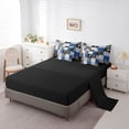 thumbnail image 5 of Feelyou Eat Hockey Sleep Comforter Set 7pcs, Blue Patchwork Plaid Queen Bedding Sets, 5 of 8