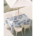 thumbnail image 3 of 60x84 Inch Outdoor Tablecloth with Umbrella Hole Zipper Rectangle Navy Blue Coastal Rectangular Tablecloths Outside Waterproof Nautical Starfish Coral Shell Ocean Summer Patio Table Cover for Picnic, 3 of 8