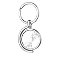 thumbnail image 1 of Culture Hand Flower Line Drawing Pattern Rotating Keychain Metal Keyring Holder, 1 of 2